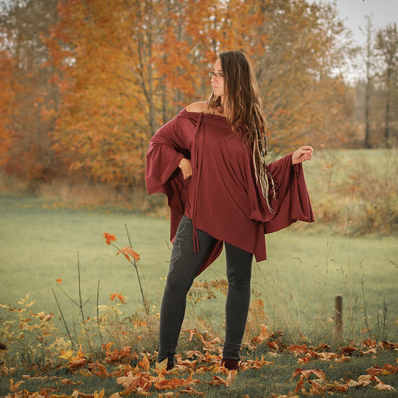 tulu worn as a poncho